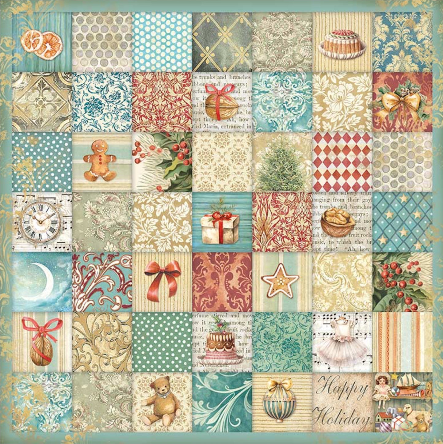 Stamperia Christmas Rose 12" x 12" Collectie Maxi Pad (22 enkelzijdig) 