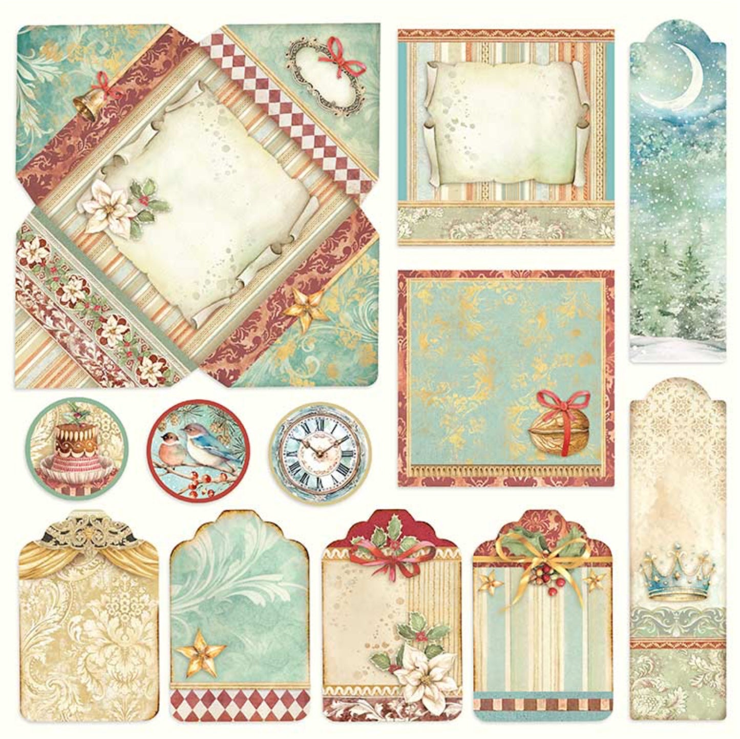 Stamperia Christmas Rose 12" x 12" Collectie Maxi Pad (22 enkelzijdig) 