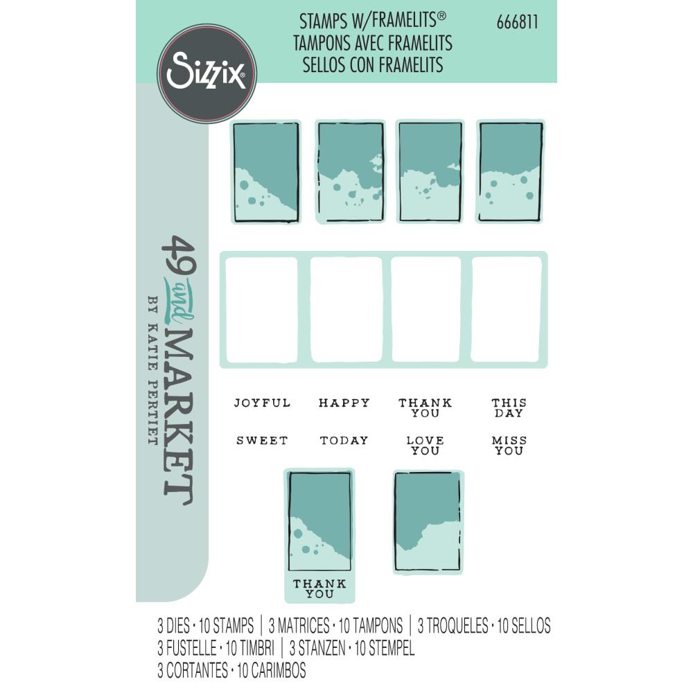 Sizzix Framelit Die Set w/Stamps - Painted Palettes by 49 & Market