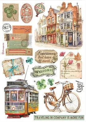 Stamperia Art of Travelling Washi Pad (8 Sheets)