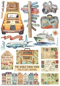 Stamperia Art of Travelling Washi Pad (8 Sheets)