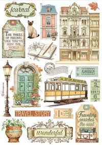 Stamperia Art of Travelling Washi Pad (8 Sheets)