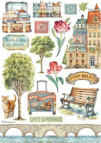 Stamperia Art of Travelling Washi Pad (8 Sheets)