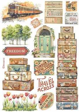 Stamperia Art of Travelling Washi Pad (8 Sheets)