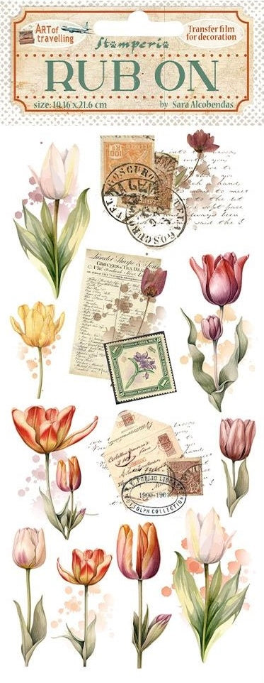 Stamperia Art of Travelling Rub On - Tulips