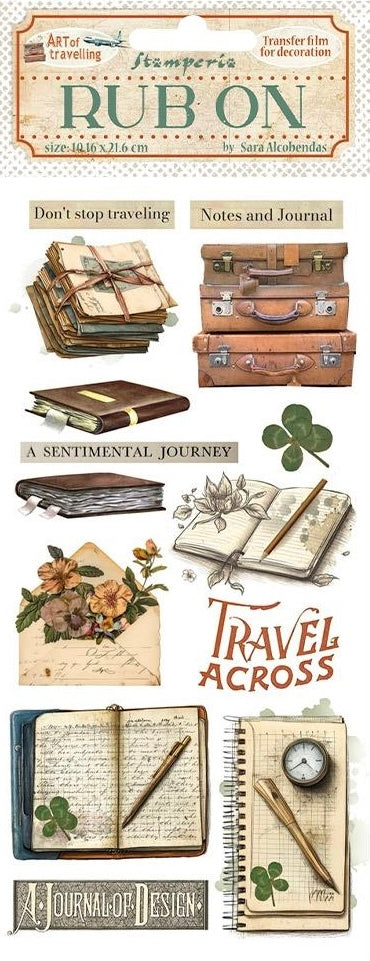 Stamperia Art of Travelling Rub On - Notebooks