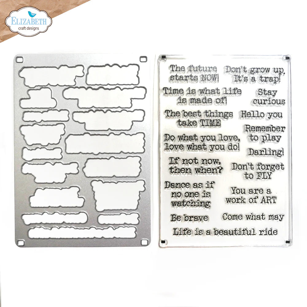 Elizabeth Craft Designs Journal Phrases 4 Die & Stamp Set