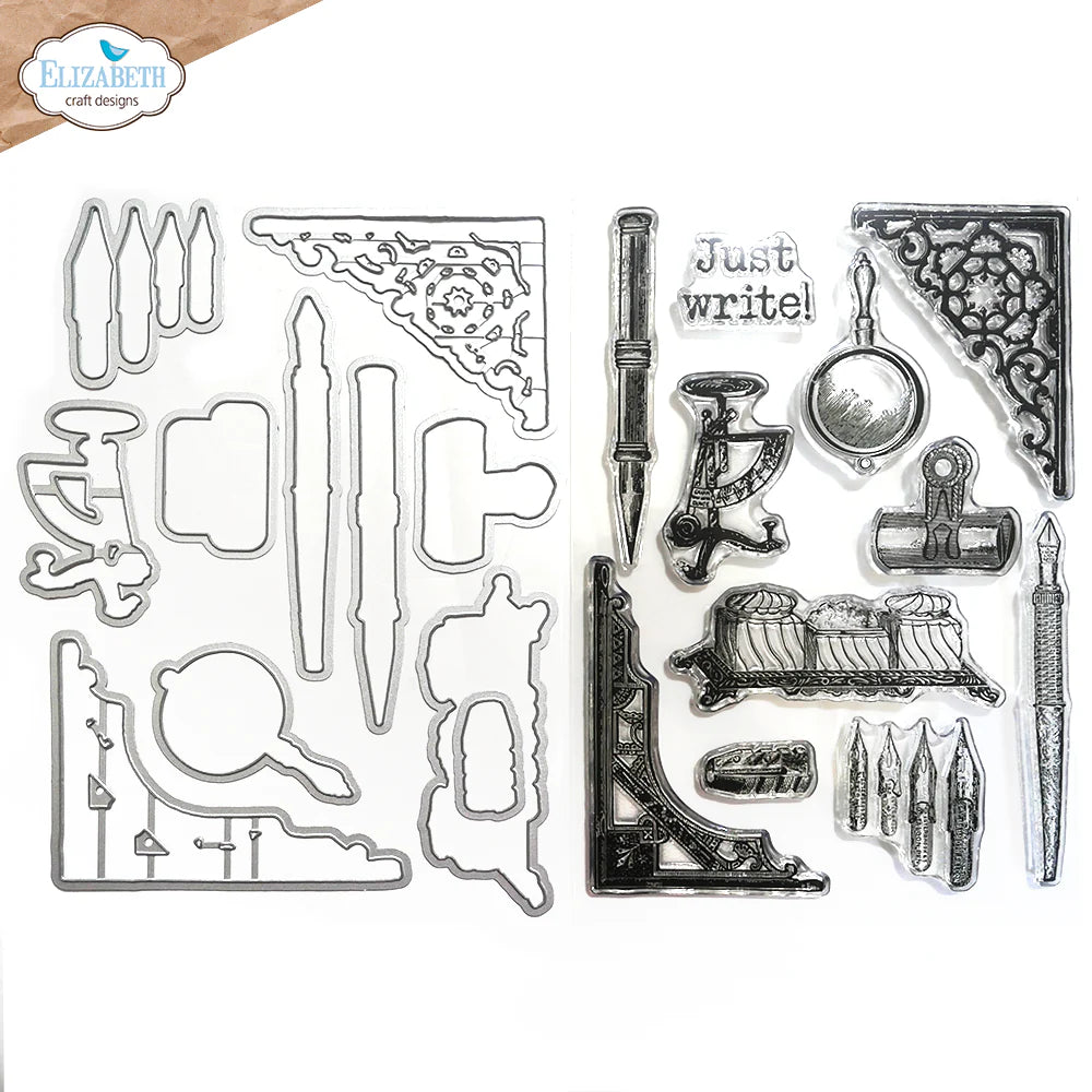 Elizabeth Craft Designs Just Write Die & Stamp Set