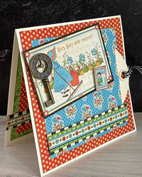 Graphic 45 Mother Goose Square Tag & Metal Clock Key Card Set 2021 Monthly Card Kit Volume 7