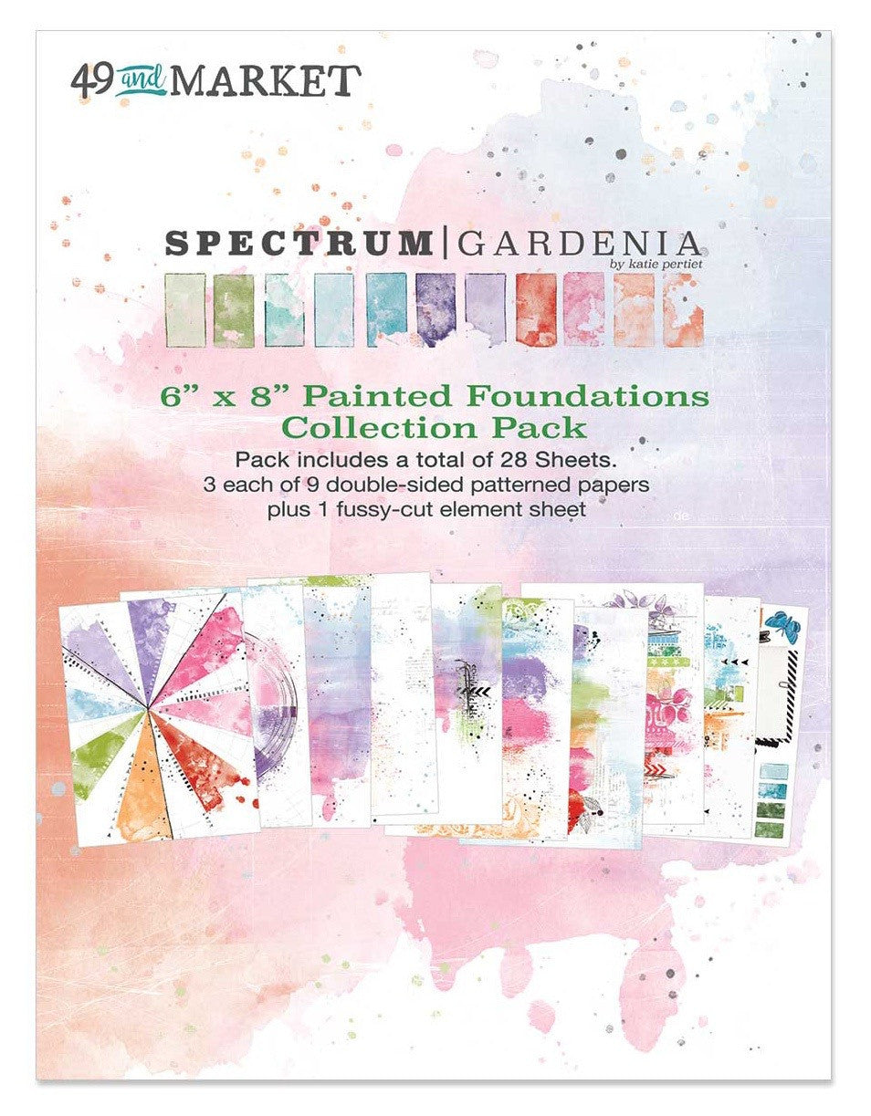 Paquete de colección de base pintada Spectrum Gardenia de 49 y Market 6x8