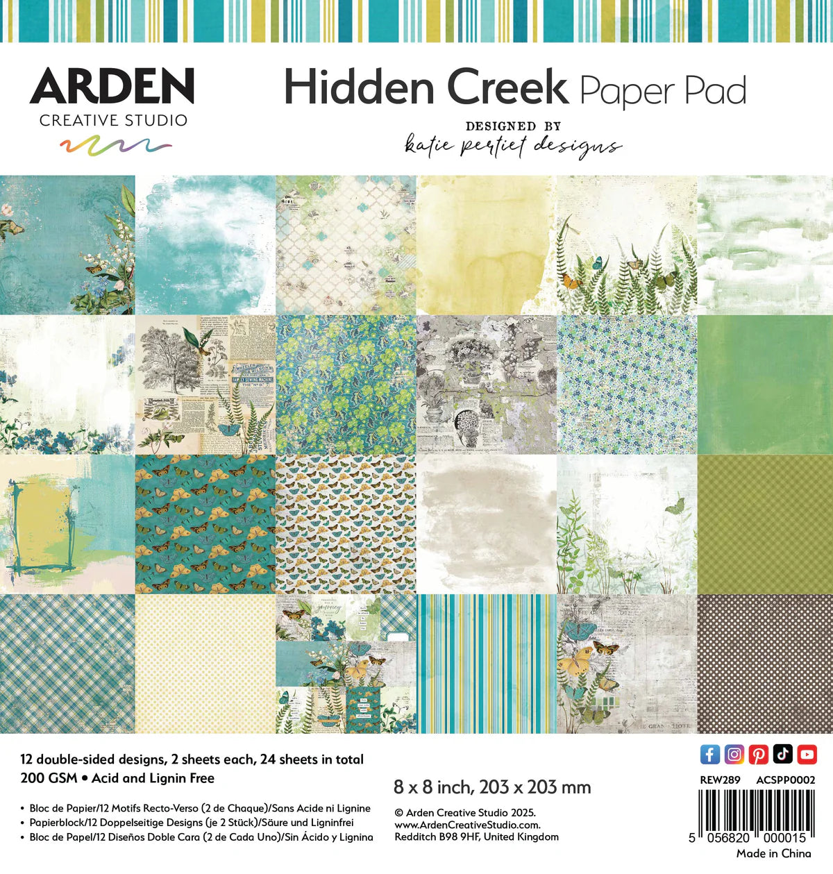 Arden Creative Studio Hidden Creek 8” x 8” Paper Pad