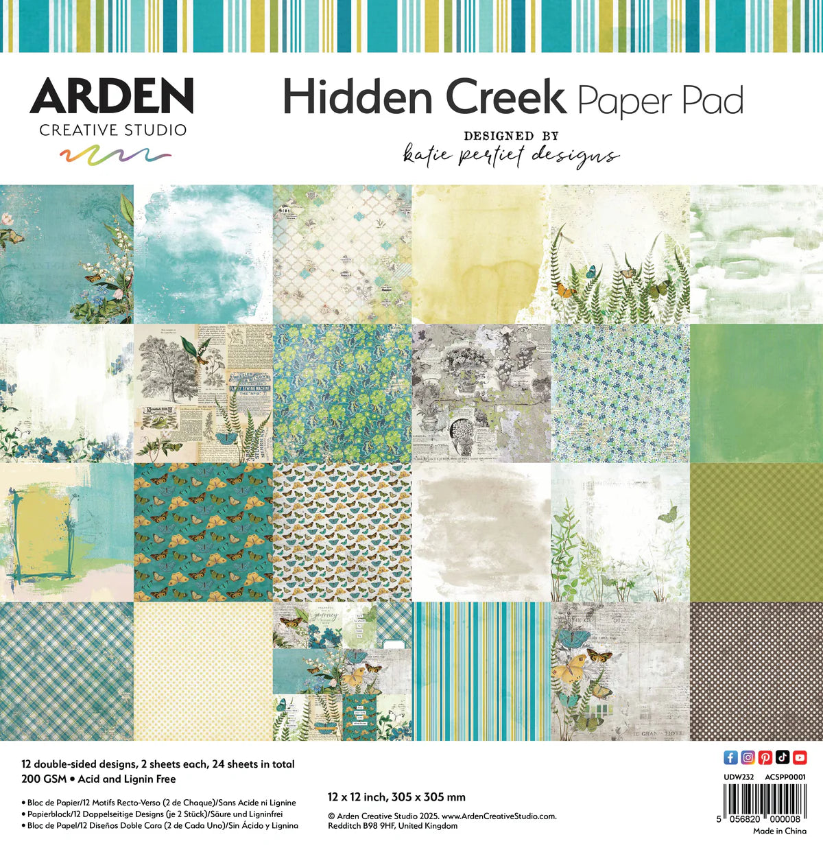 Arden Creative Studio Hidden Creek 12” x 12” Paper Pad