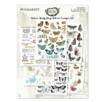 49 and Market Vintage Artistry Nature Study 6 x 8 Wings Rub On Transfer Set