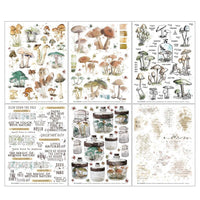 49 and Market Vintage Artistry Nature Study 6 x 8 Mushroom Rub On Transfer Set