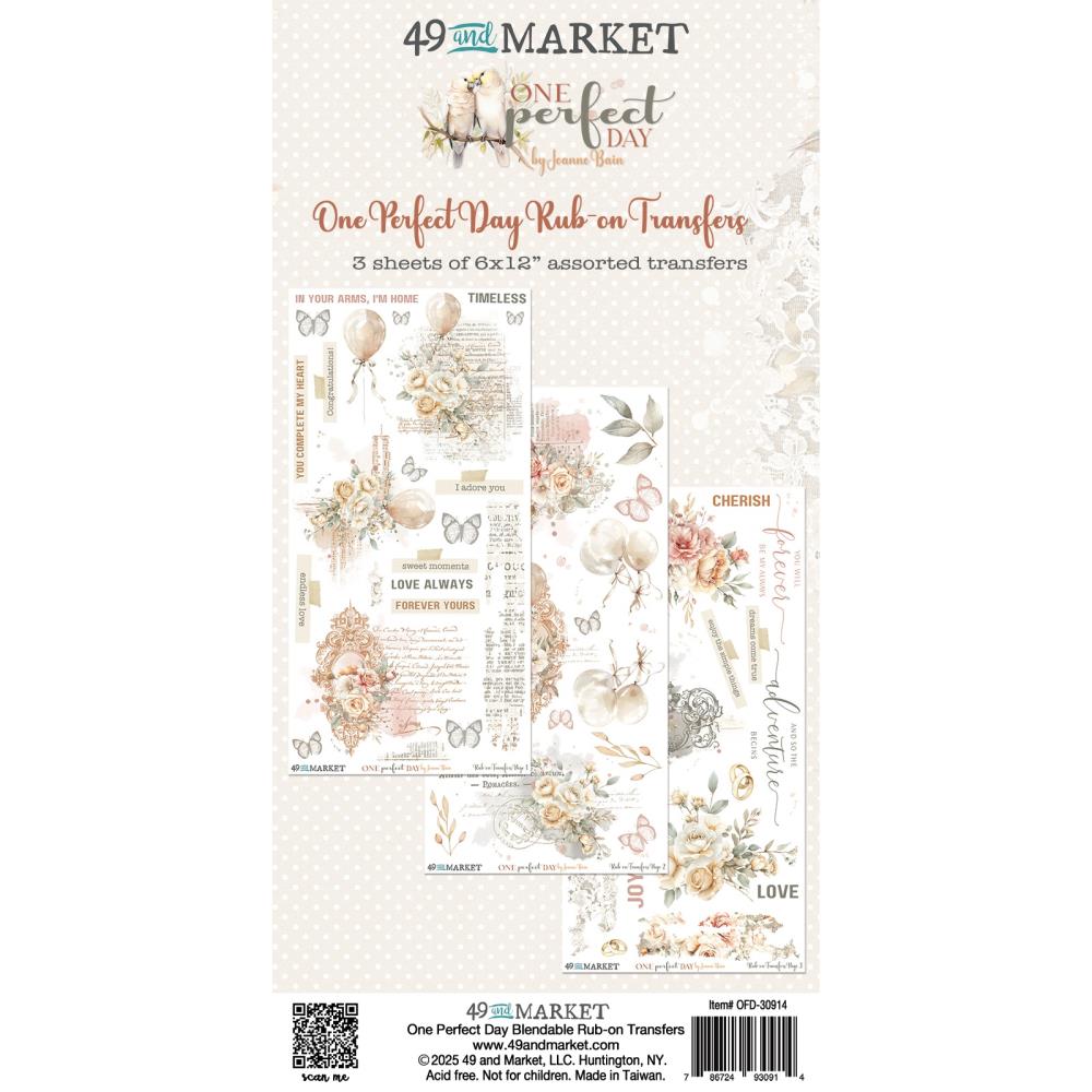 49 & Market One Perfect Day Blendable 6 x 12 Rub-On Transfer Set