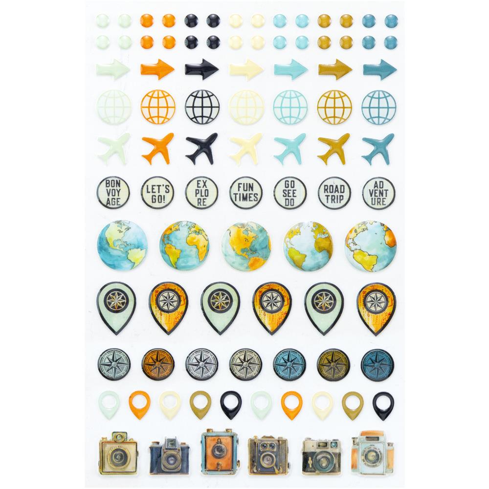 49 & Market Wanderlust Explorer Epoxy Coated Stickers