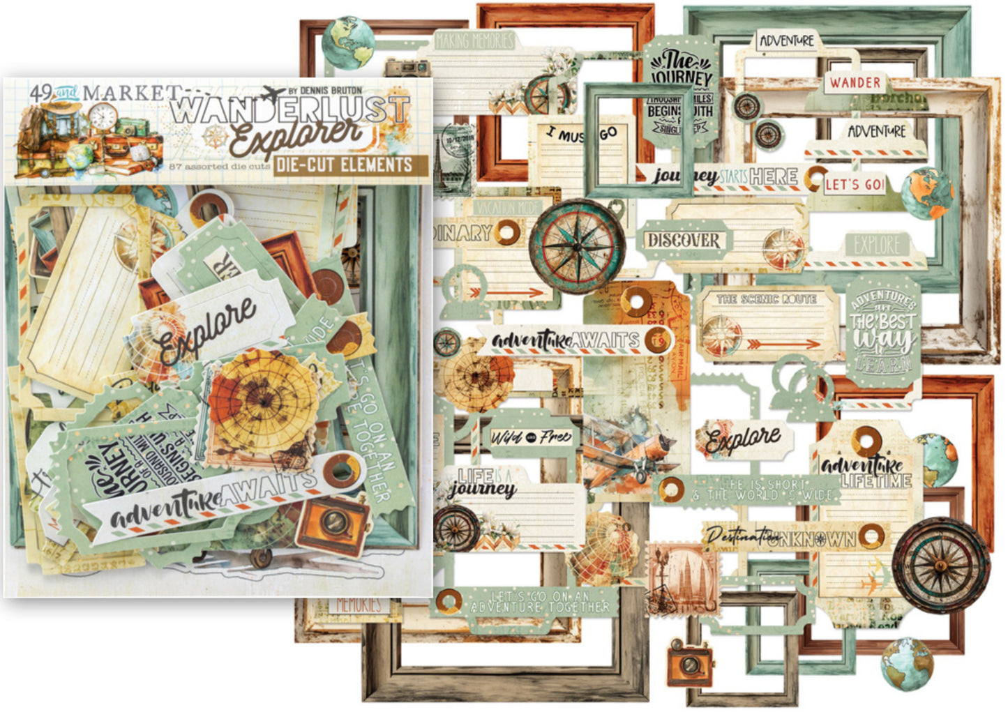 49 & Market Wanderlust Explorer Die-Cut Elements