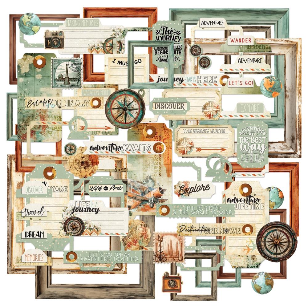 49 & Market Wanderlust Explorer Die-Cut Elements