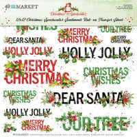 49 and Market Christmas Spectacular 12 x 12 Sentiments Rub On Transfer Sheet
