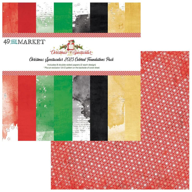 49 and Market Christmas Spectacular paquete de base de colores de 12 x 12
