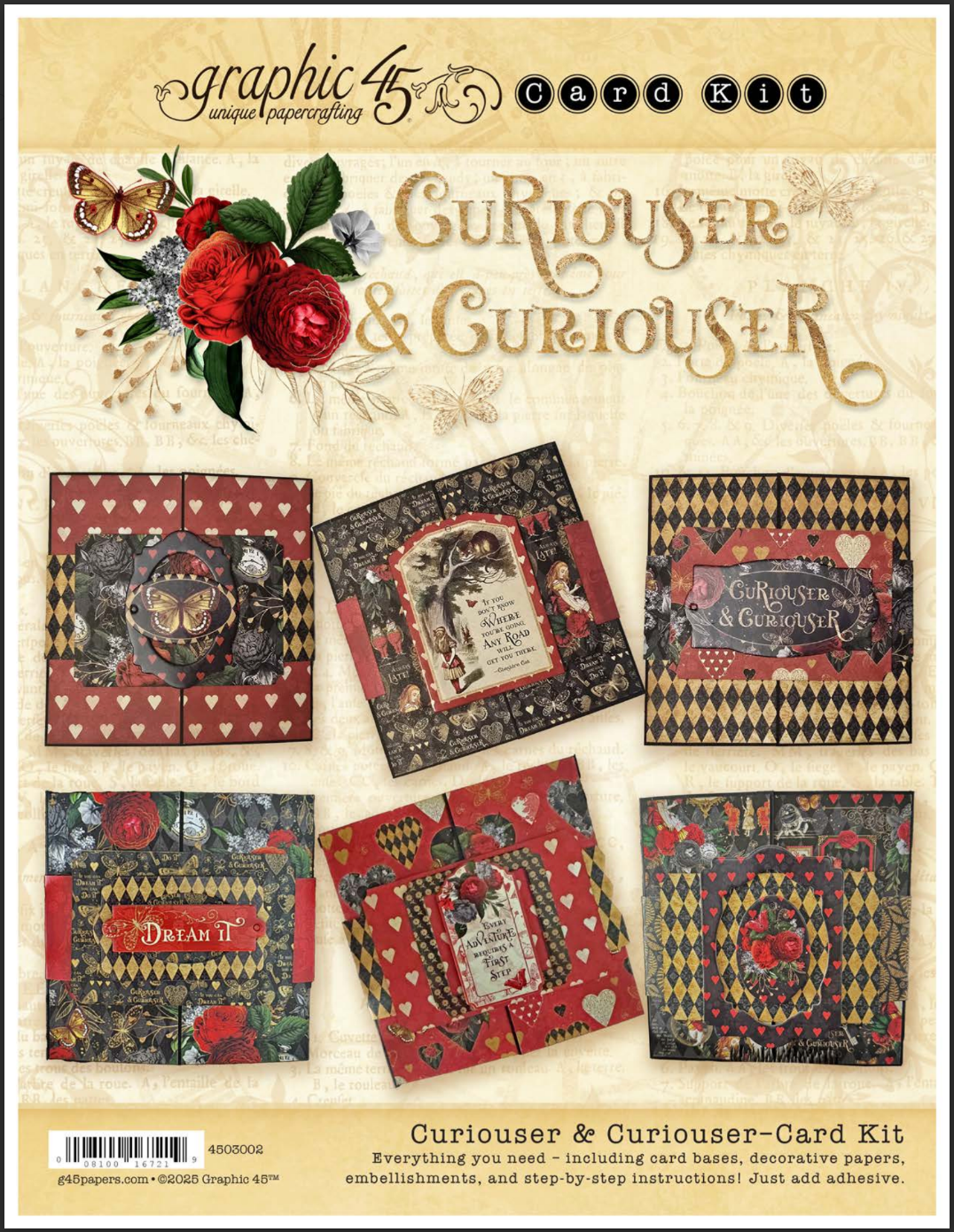 Graphic 45 Curiouser & Curiouser - Pop-Up Card Set 2025 Kit 2