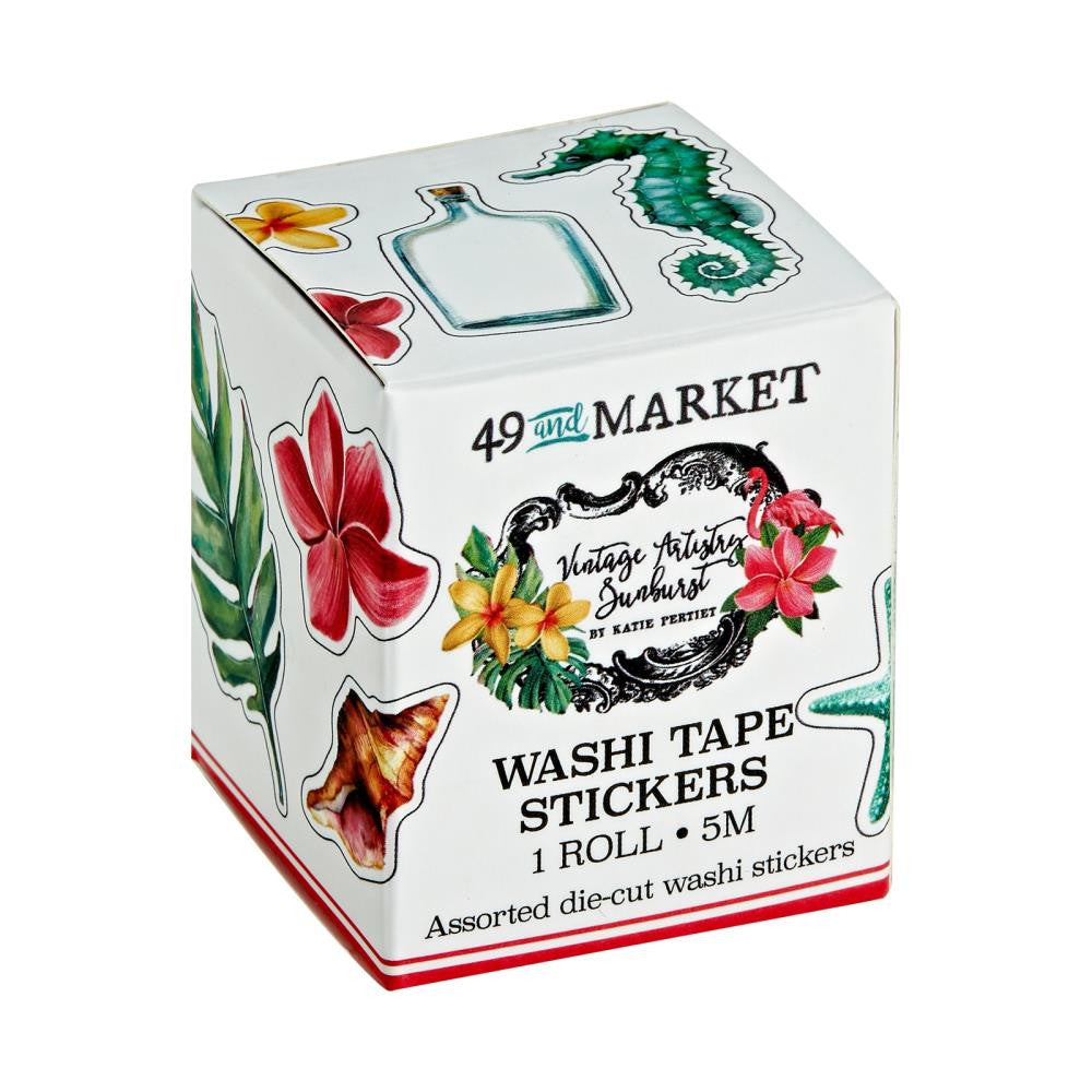 49 en markt Vintage Artistry Sunburst Washi Tape stickerrol