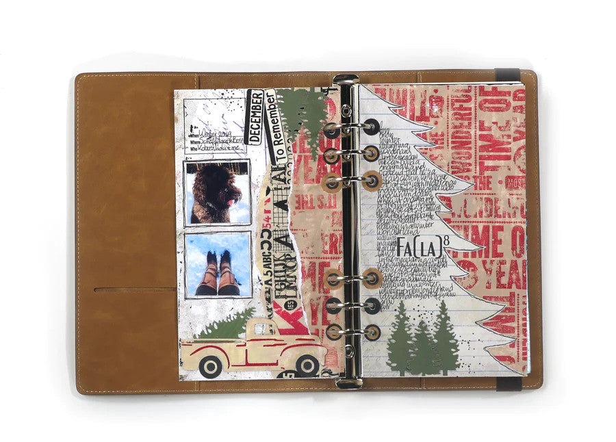 Elizabeth Craft Designs Planner Essentials Juego de troqueles de metal con 16 páginas de árbol de Navidad