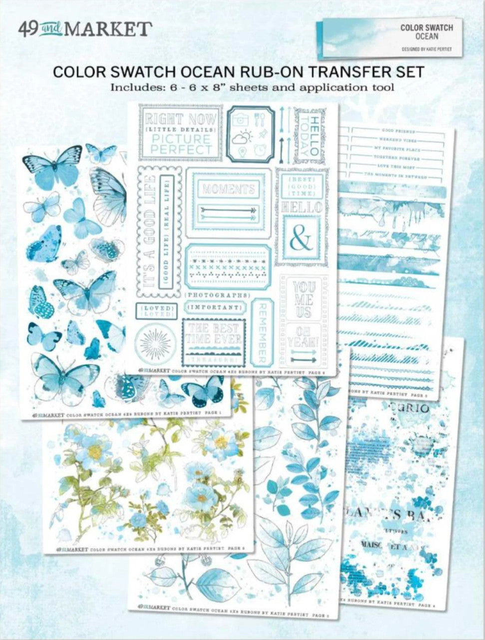 Juego de transferencia para frotar 49 y Market Ocean 6x8