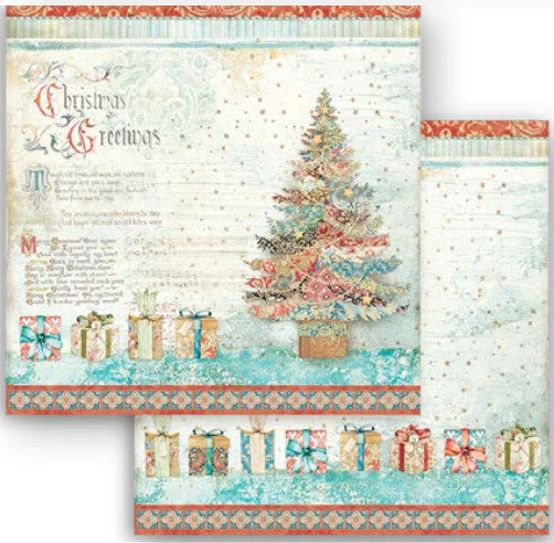Stamperia Christmas Greetings 12” x 12” Paper Collection
