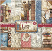 Stamperia Vintage Library 12” x 12” Paper Collection