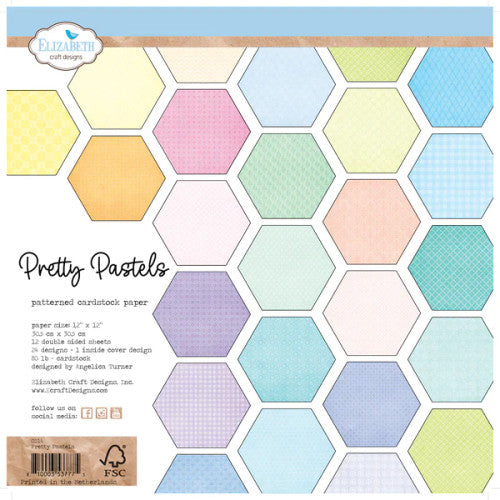 Elizabeth Craft Designs Papel Pretty Pastels de 12" x 12"