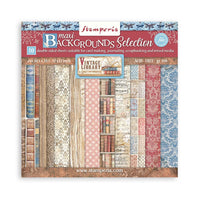Stamperia Vintage Library Background 12” x 12” Paper Collection