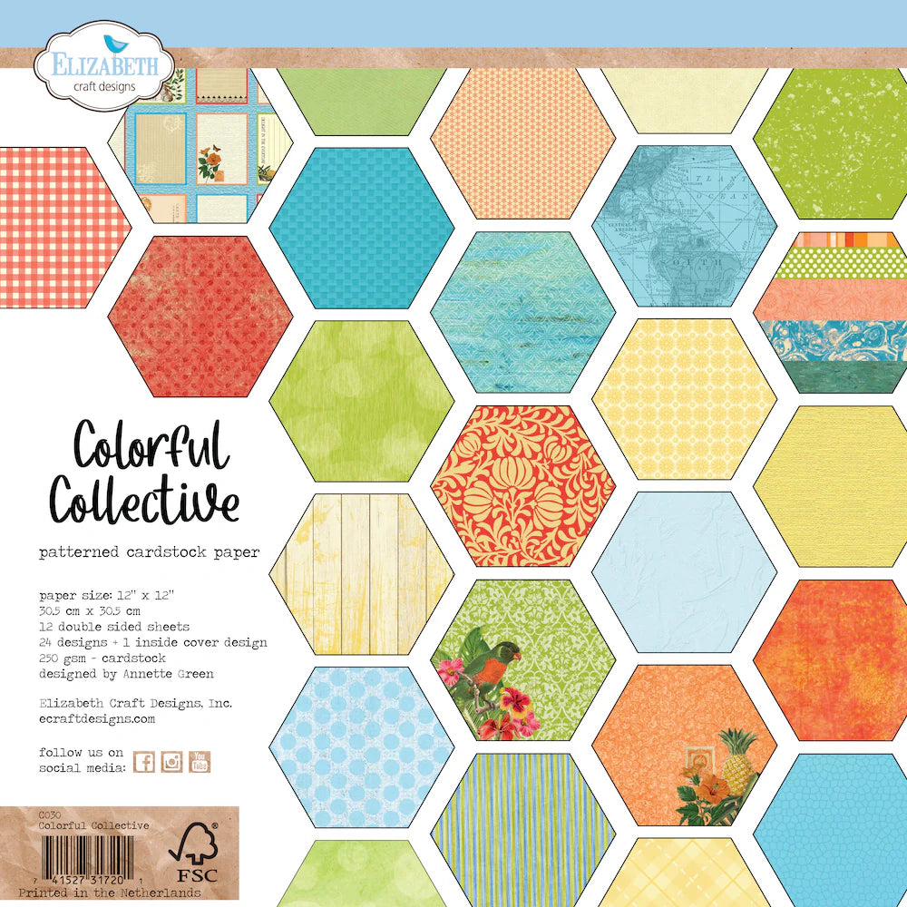 Elizabeth Craft Designs Colorful Collective 12” x 12” Paper Pack