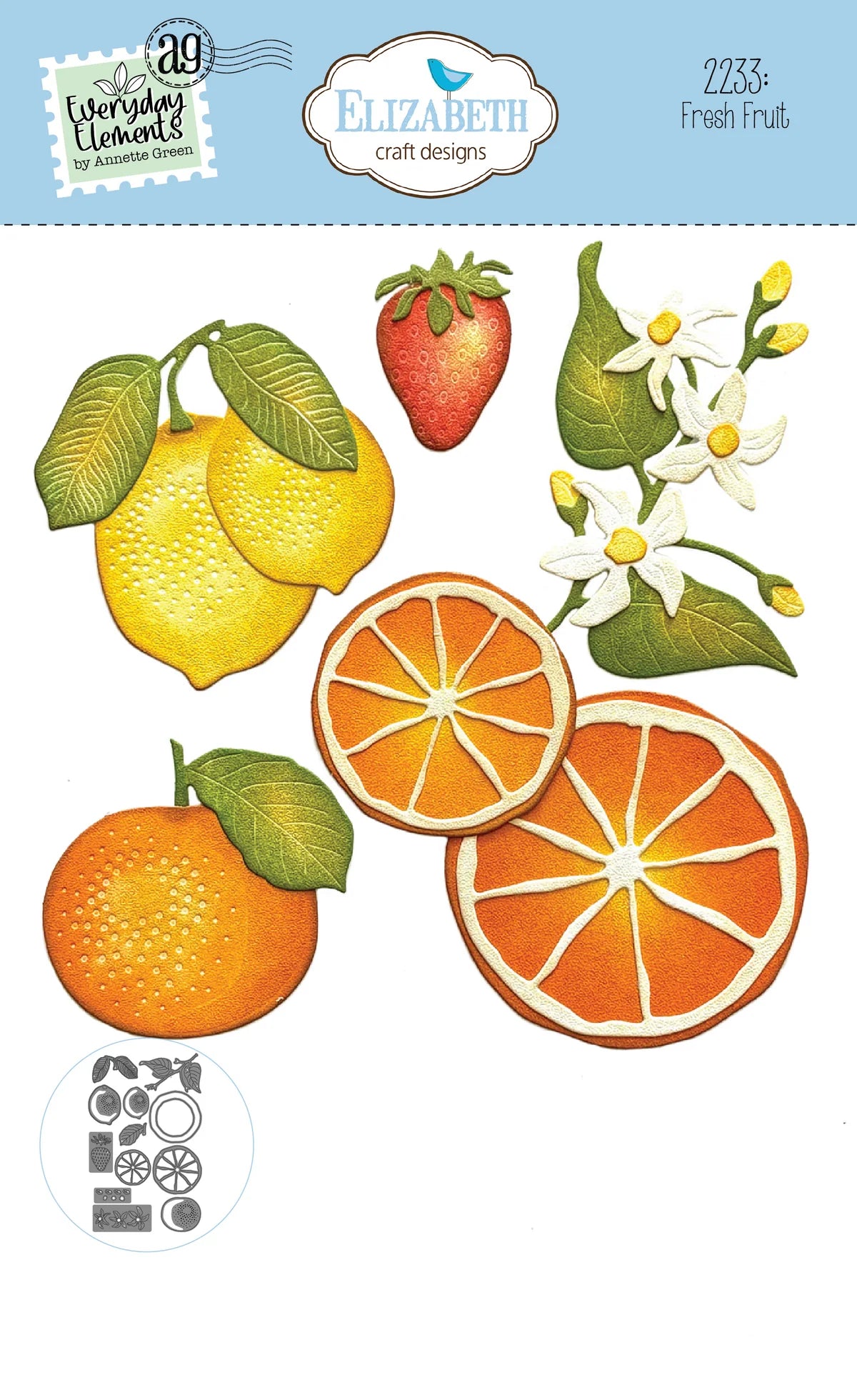 Elizabeth Craft Designs Fresh Fruit Metal Die Set