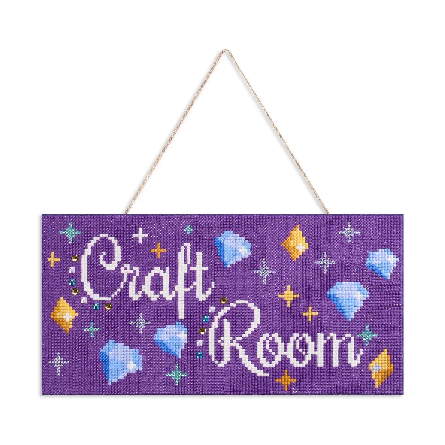 Craft Club Sign Diamond Art Club SQUARES Hanging Sign - Craft Room