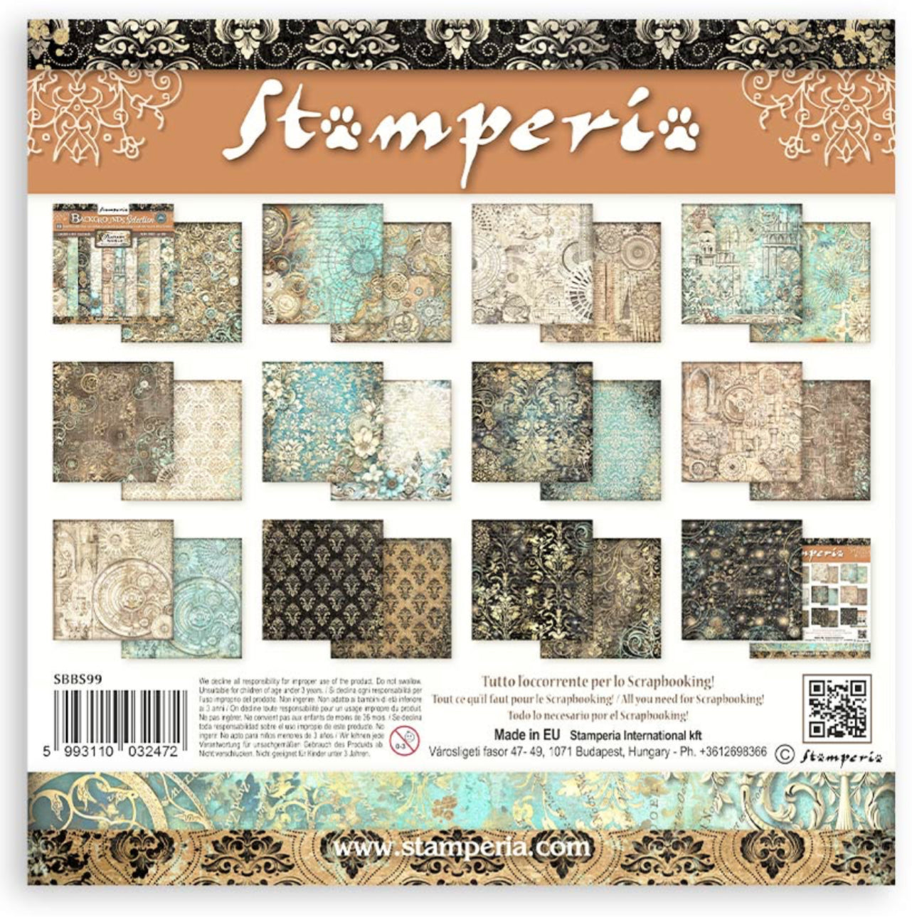 Stamperia 12x12 Sir Vagabond in Fantasy World Backgrounds Paper Pad