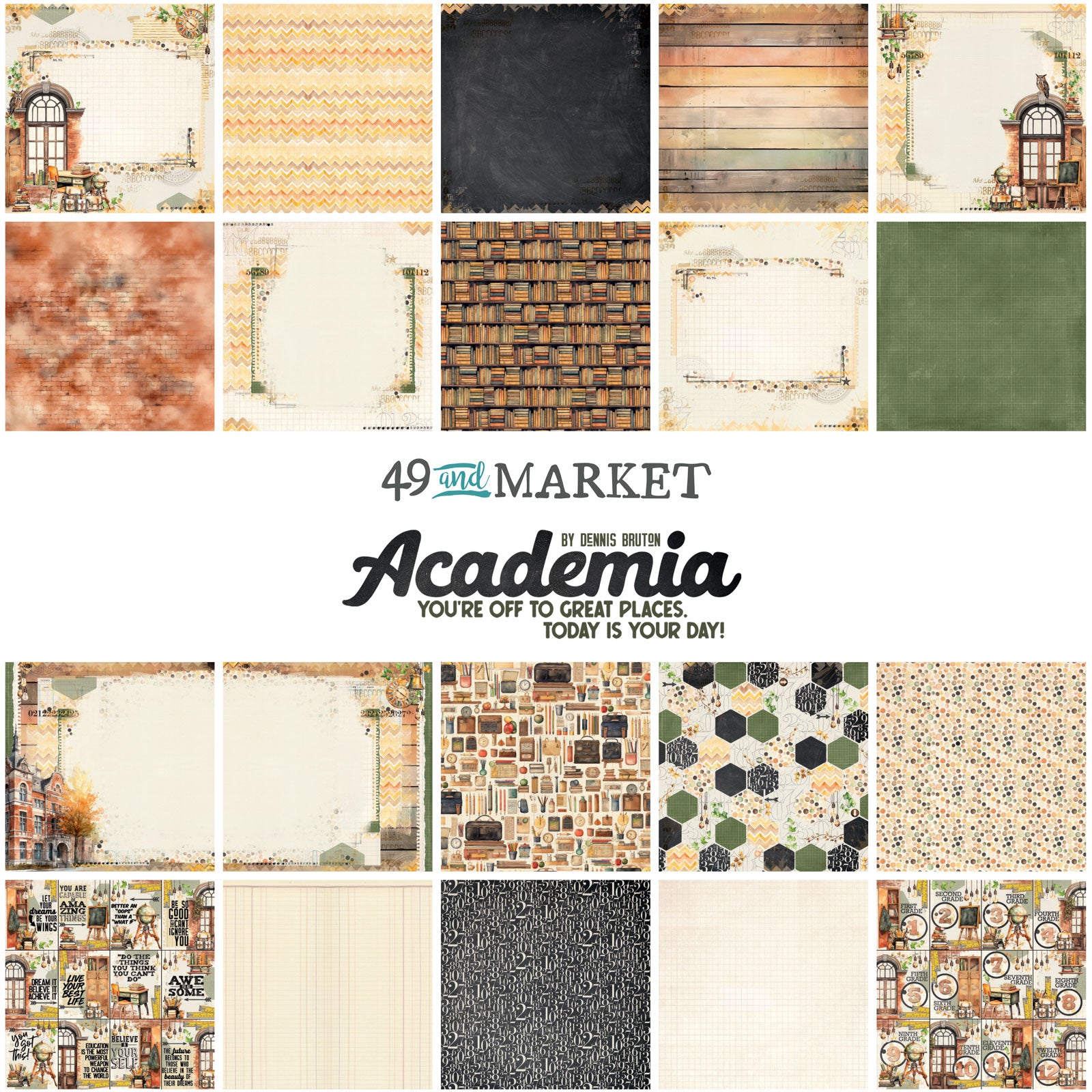 49 & Market Academia 12x12 Collection Pack