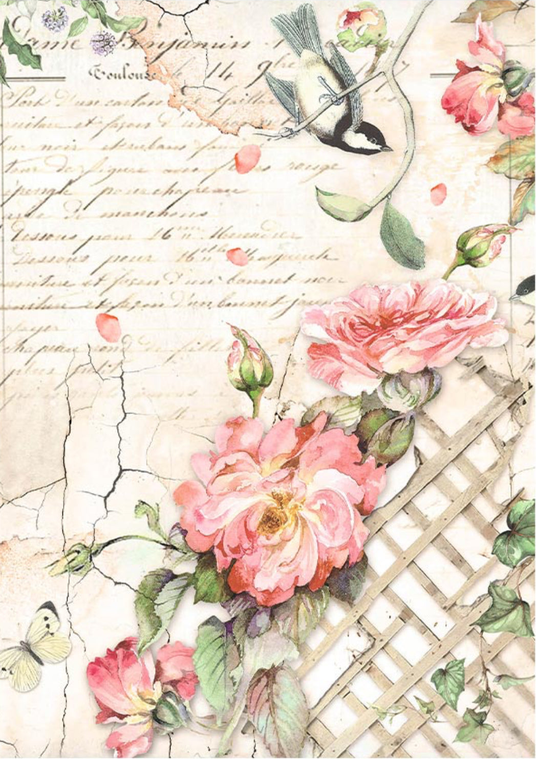 Stamperia House of Roses Backgrounds A6 Rice Papers (8/Pk)