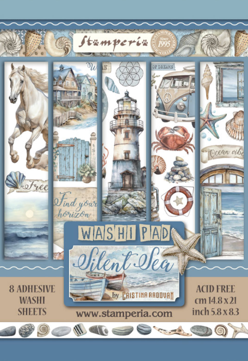 Stamperia Silent Sea Washi Pad (8 Sheets)