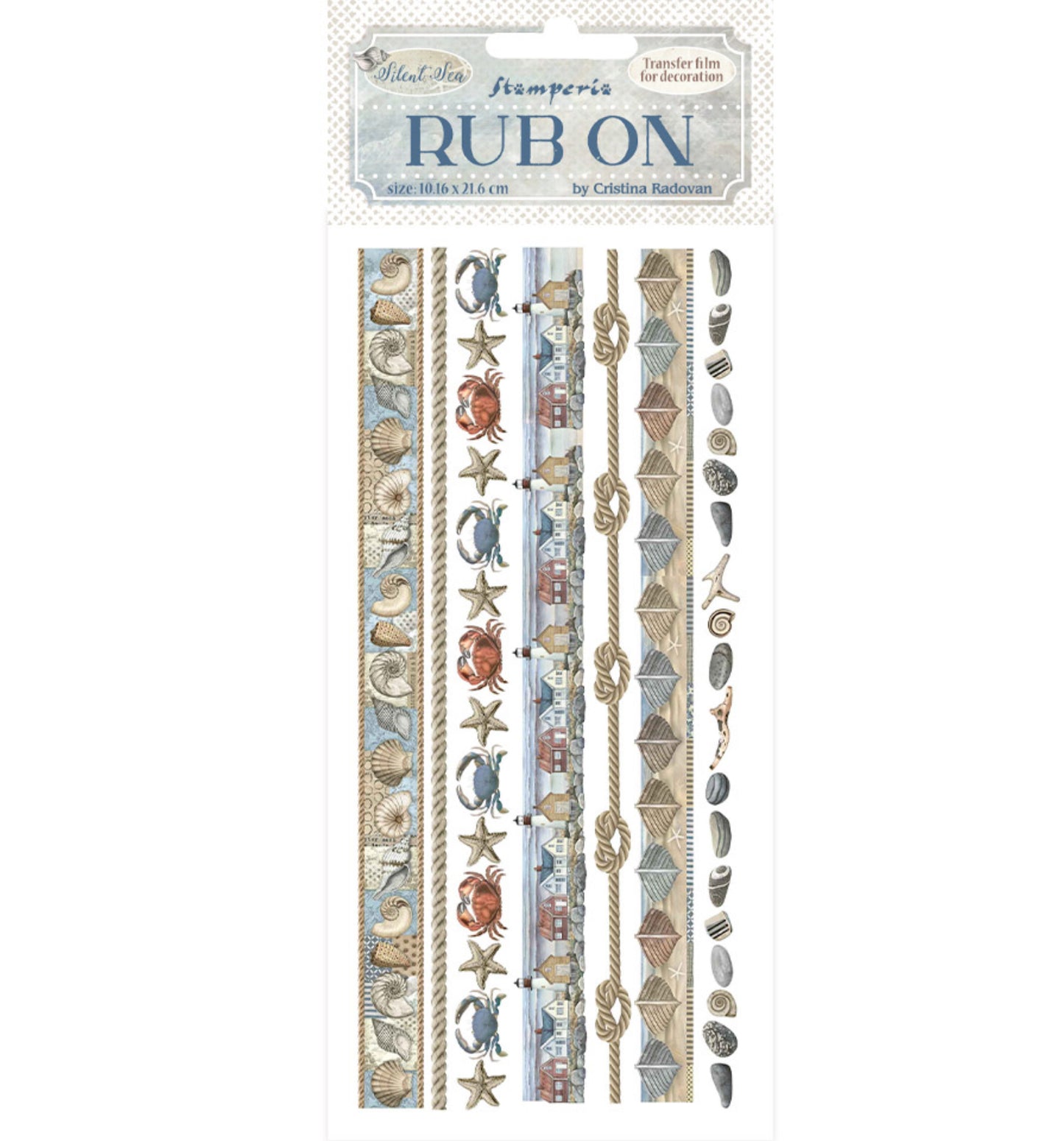 Stamperia Silent Sea Rub On - Stripes