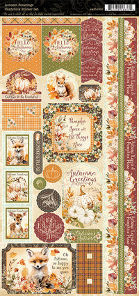 Graphic 45 Autumn Greetings Cardstock Sticker Set