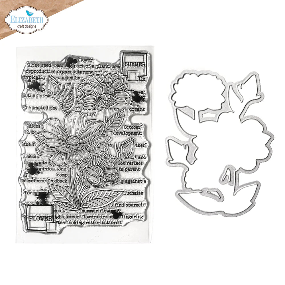 Elizabeth Craft Designs Summer Flower Die & Stamp Set