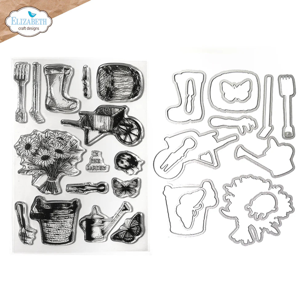 Elizabeth Craft Designs Garden of Love Die & Stamp Set