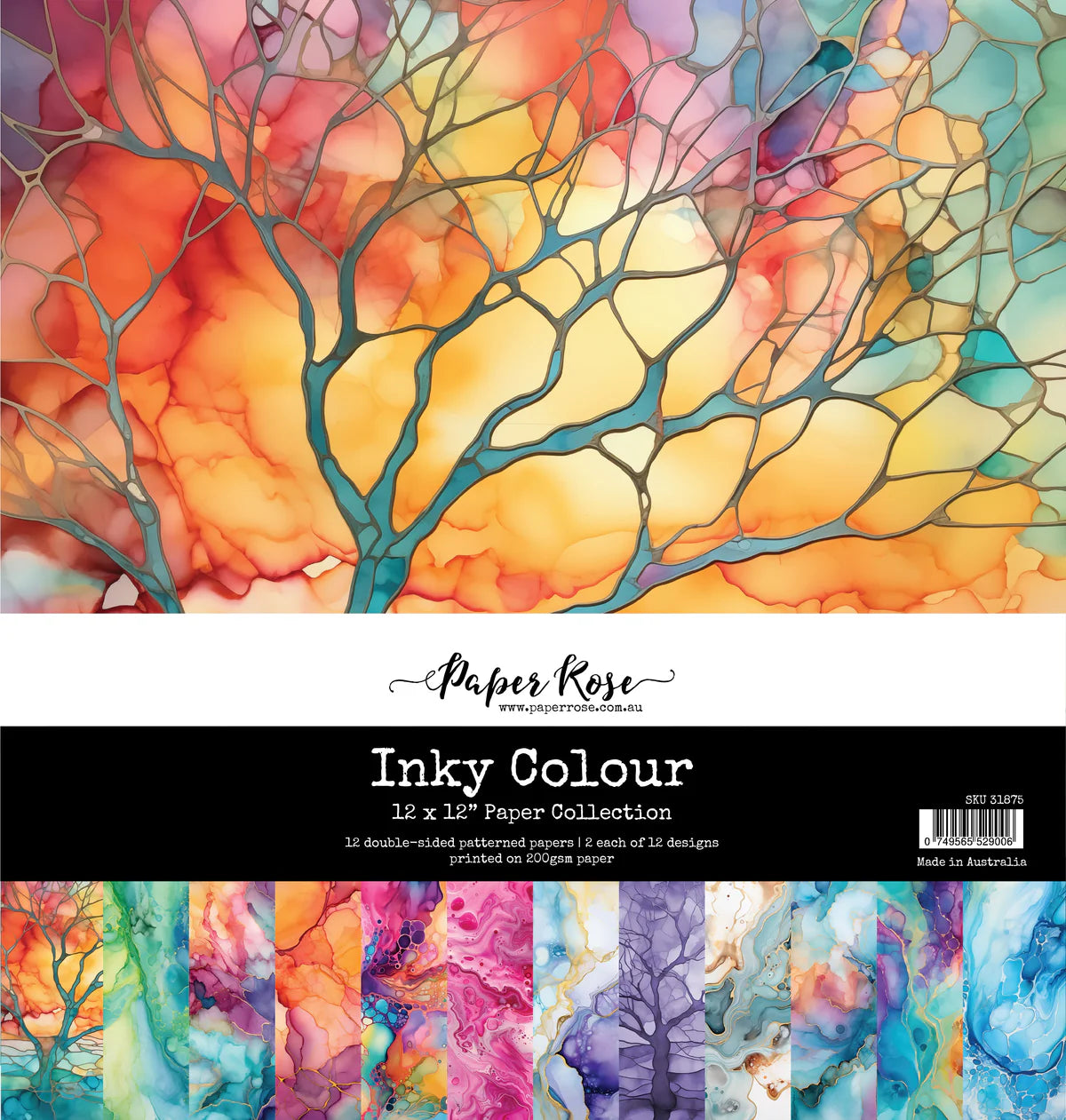 Paper Rose Studio Inky Colour 12x12 Paper Collection