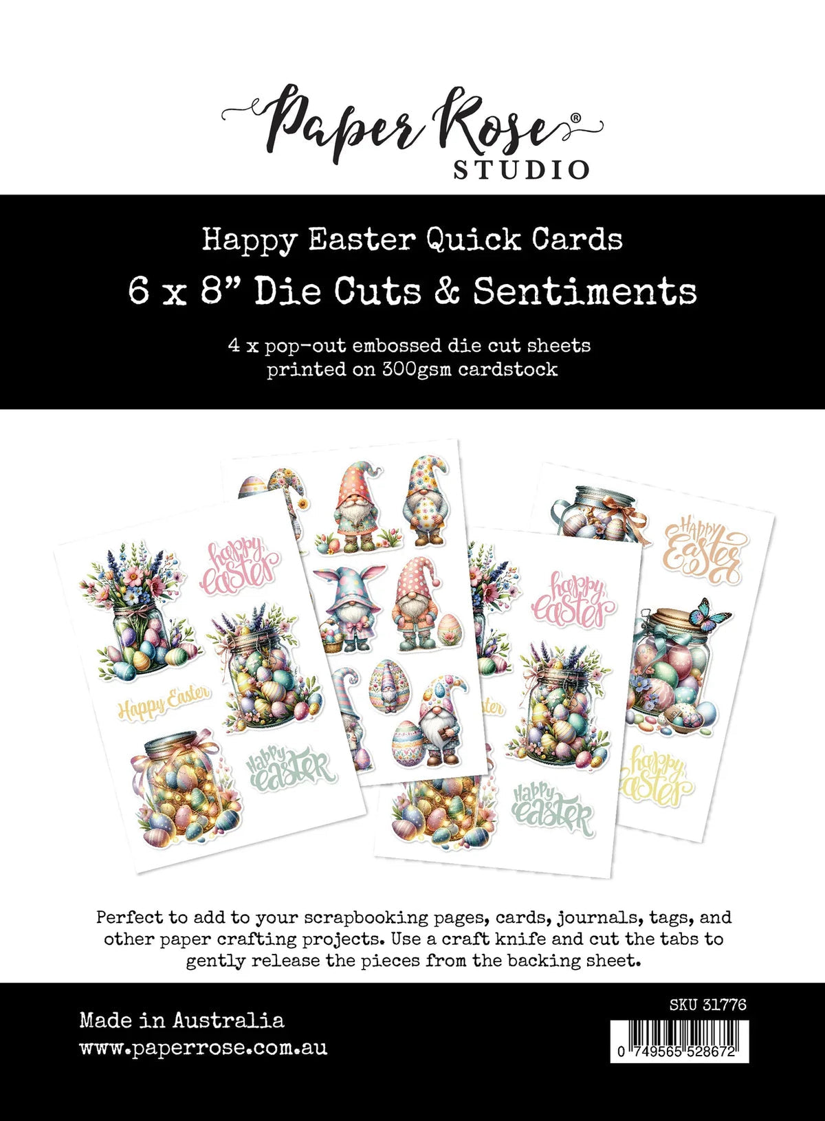 Paper Rose Studio Happy Easter Quick Cards Die Cuts & Sentiments