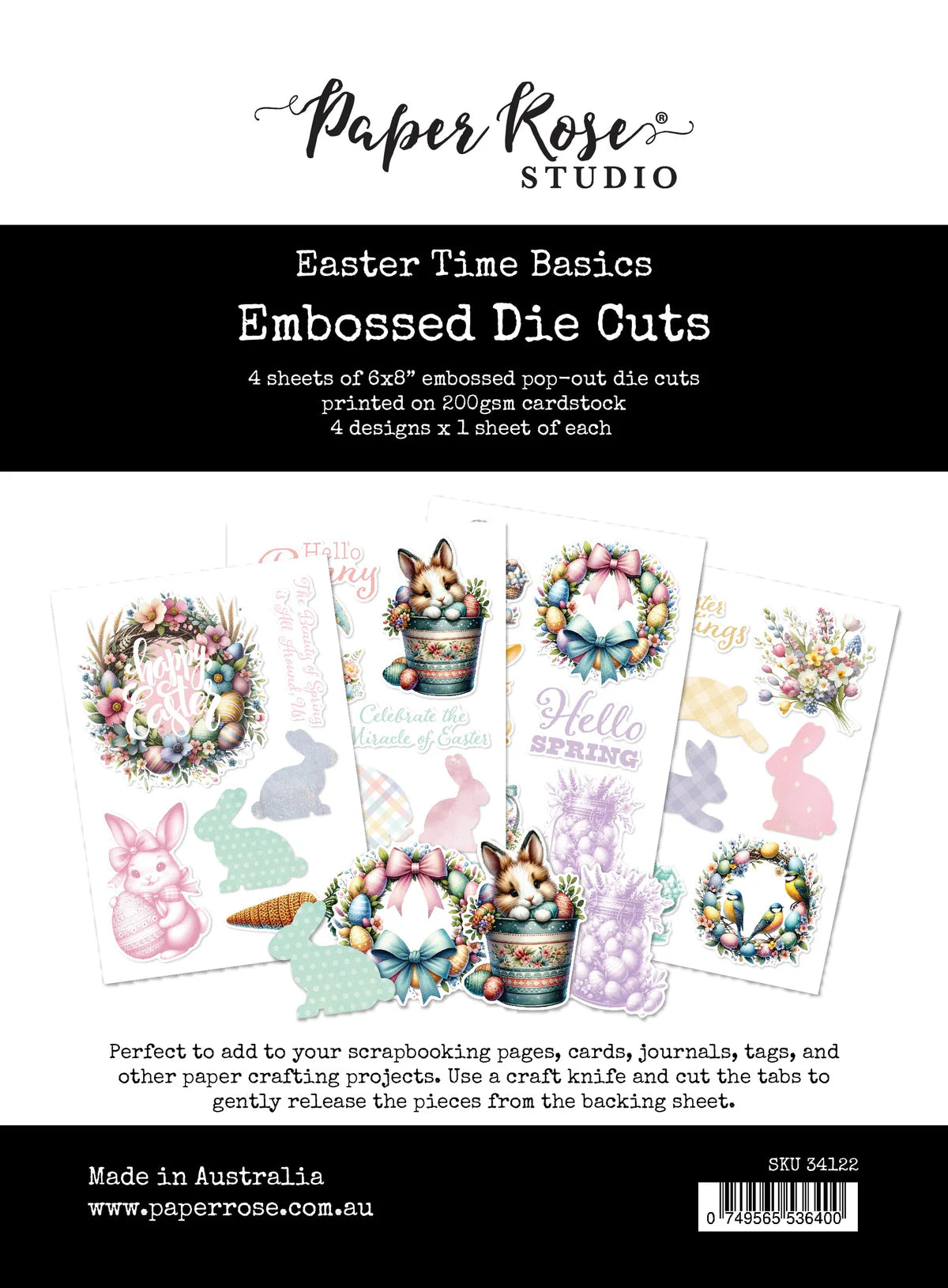 Paper Rose Studio Easter Time Basics Embossed Die Cuts