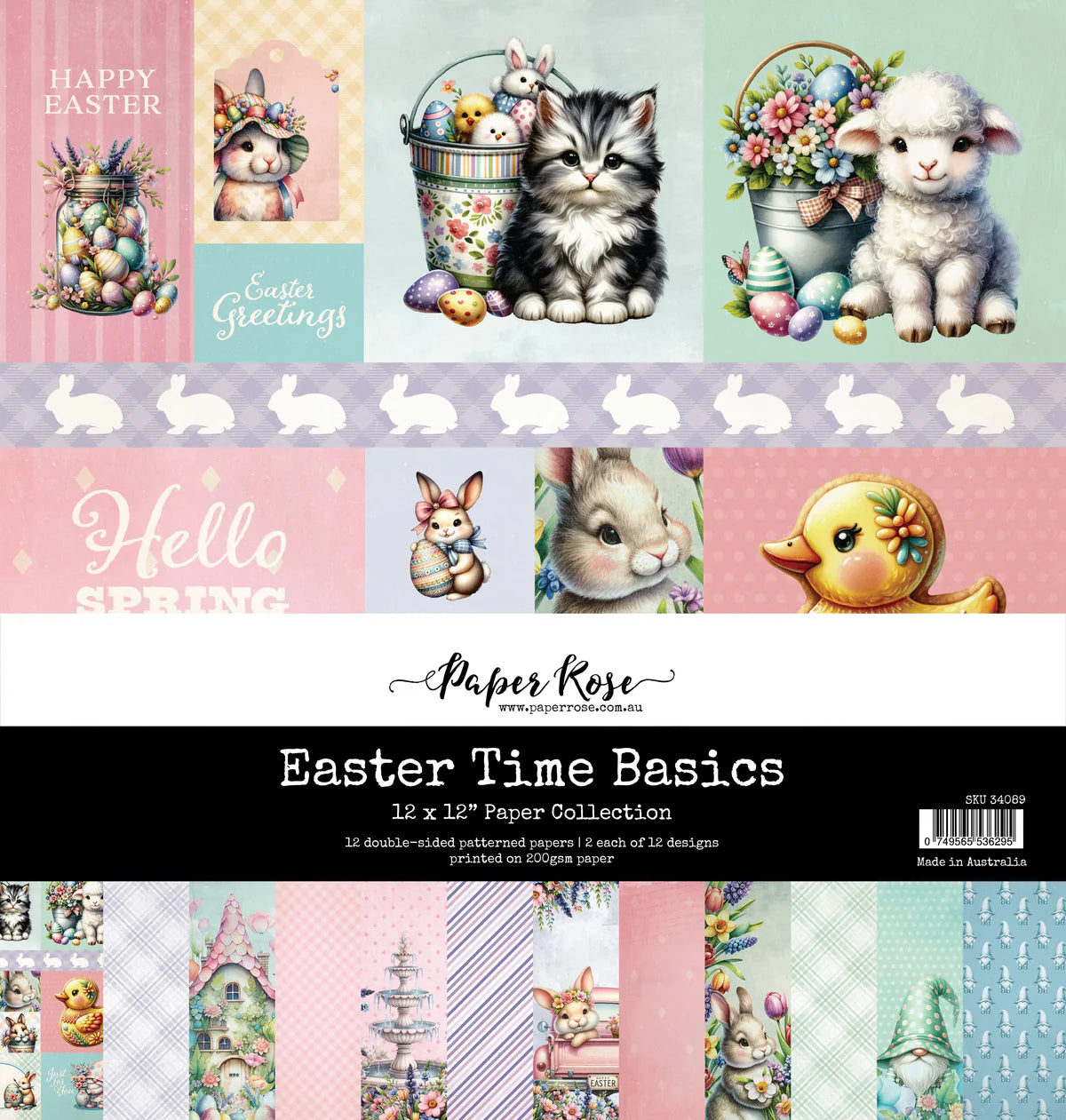 Paper Rose Studio Easter Time Basics 12x12 Paper Collection
