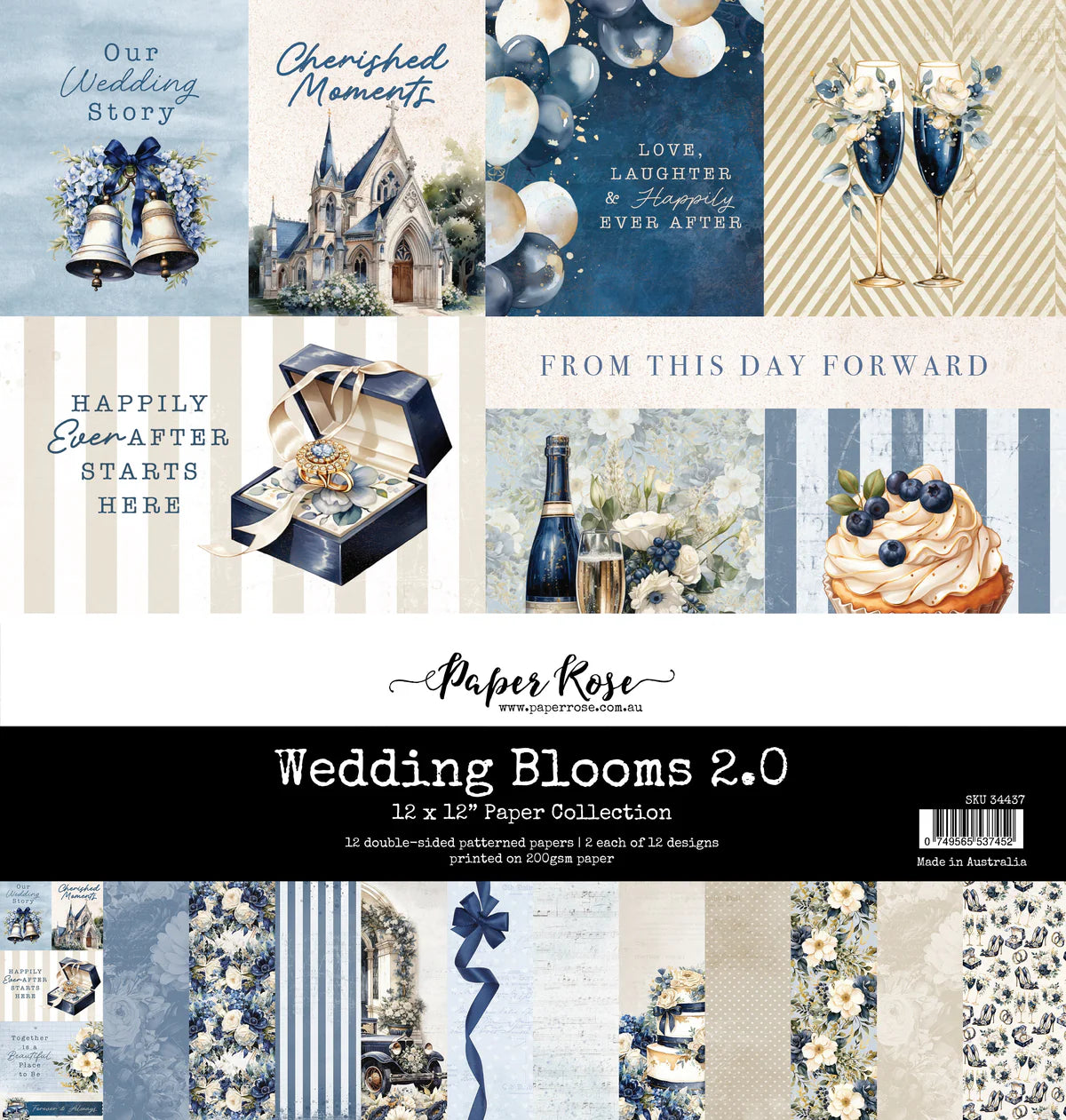 Paper Rose Studio Wedding Blooms 2.0 12x12 Paper Collection