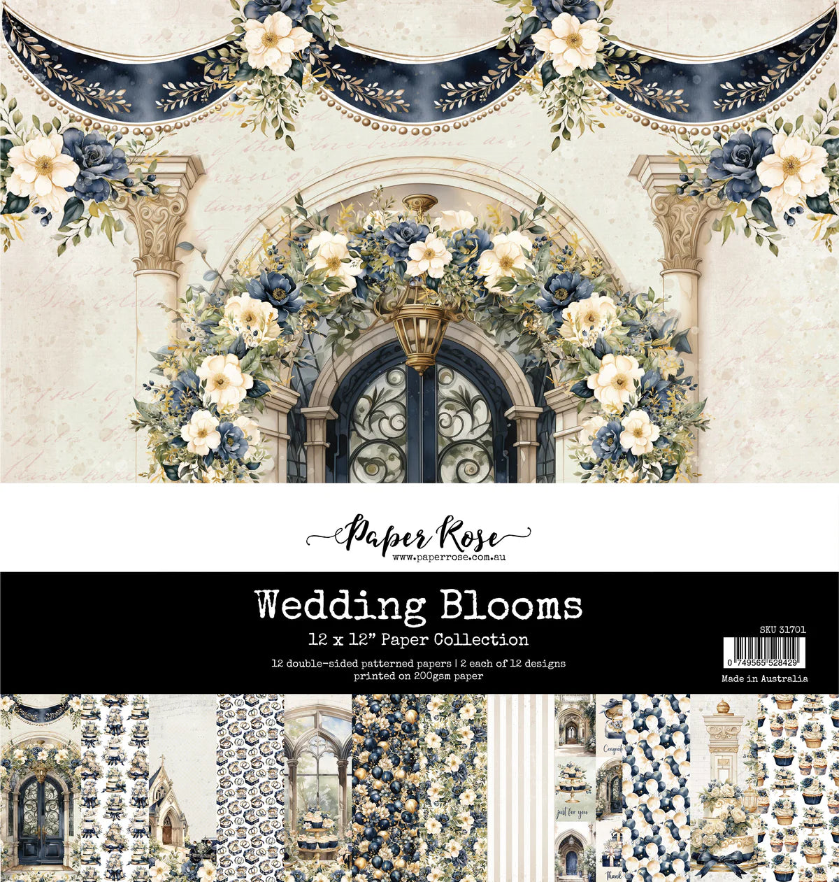 Paper Rose Studio Wedding Blooms 12x12 Paper Collection