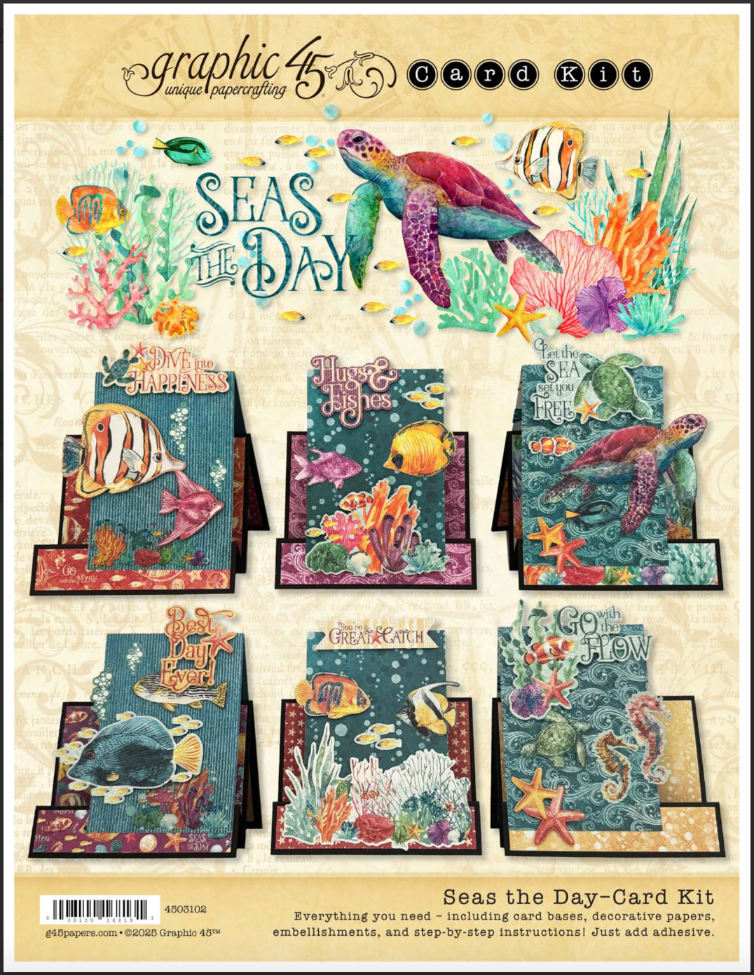 Graphic 45 Seas the Day - Faux Step Card Set 2025 Kit 5